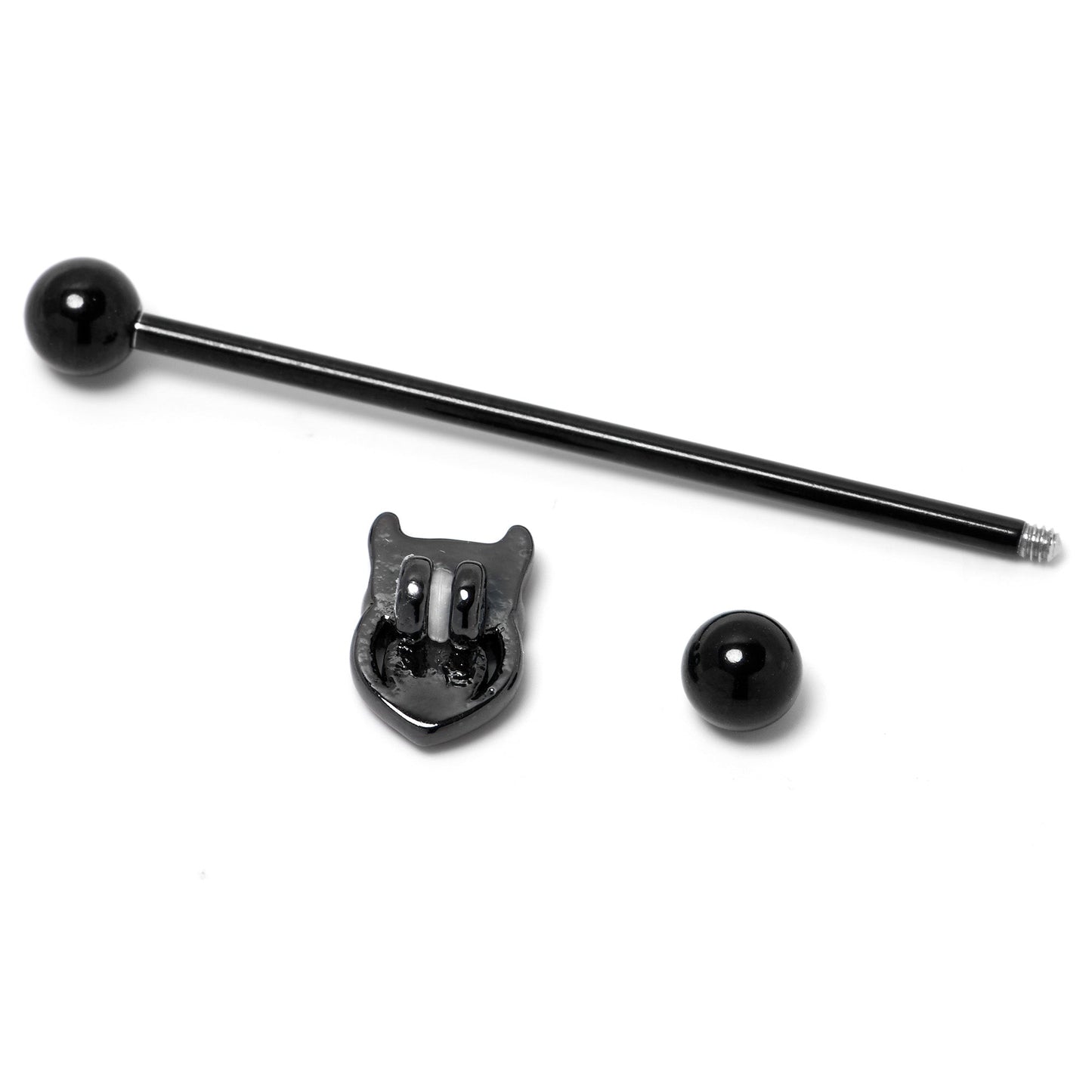 14G Blue Purple Gem Black Opulent Owl Industrial Barbell 38mm