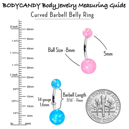 Blue Pink Purple Faux Opal Pack Belly Ring Set of 4