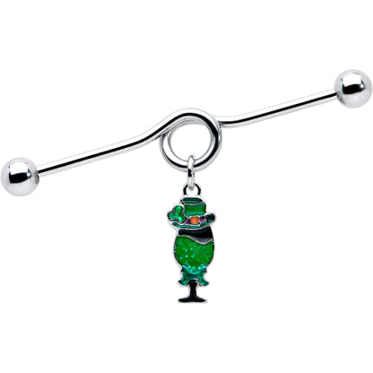 14G Fancy Leprechaun St Patricks Dangle Project Bar 38mm