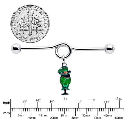 14G Fancy Leprechaun St Patricks Dangle Project Bar 38mm