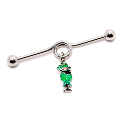 14G Fancy Leprechaun St Patricks Dangle Project Bar 38mm