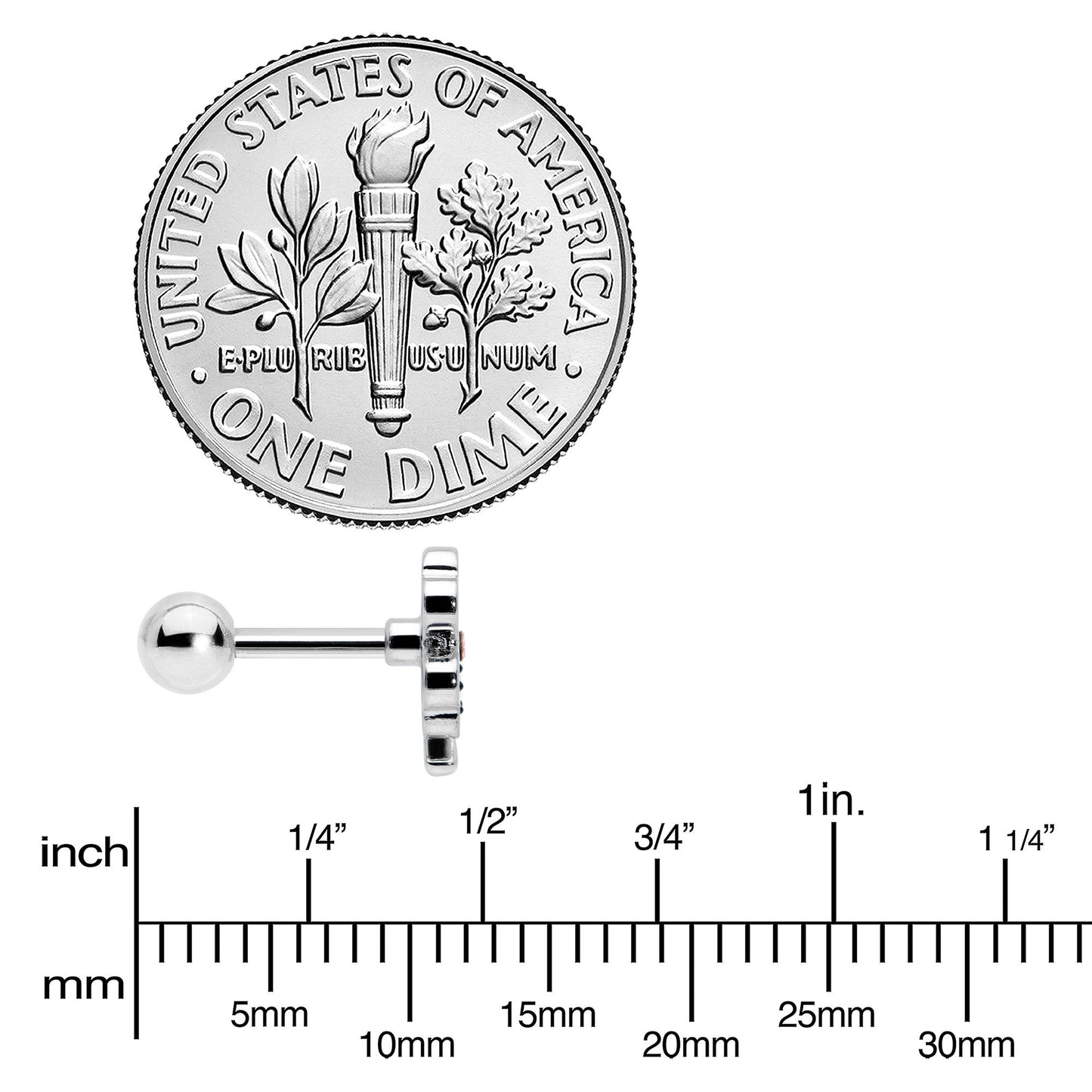 16G 1/4 Ladybug Shamrock St Patricks Cartilage Tragus Earring