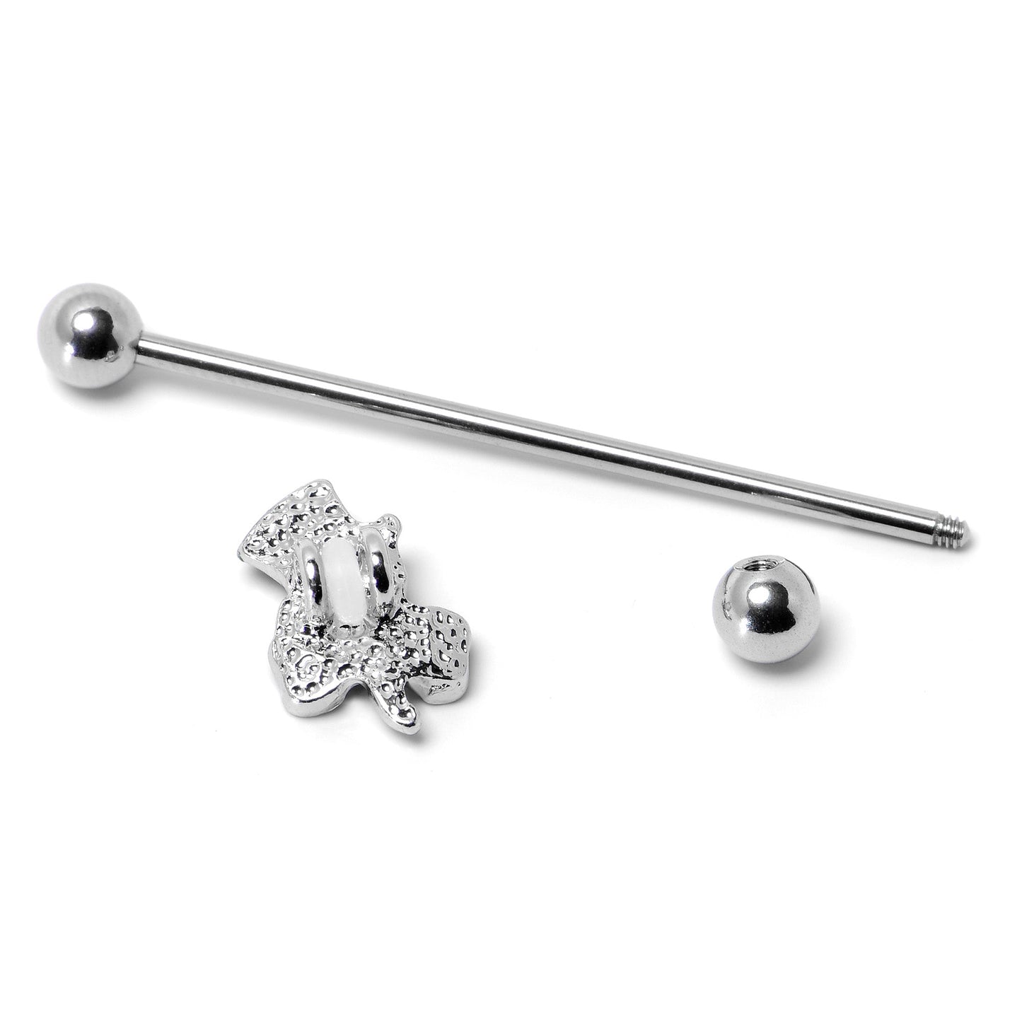 14G Green Gem Top Hat Shamrock St Patricks Industrial Barbell 38mm