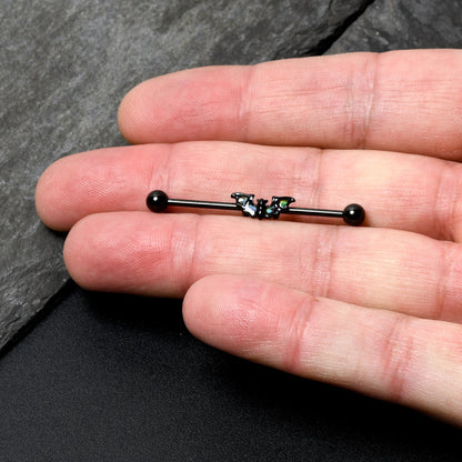 14G Flying Black Bat Industrial Barbell 38mm