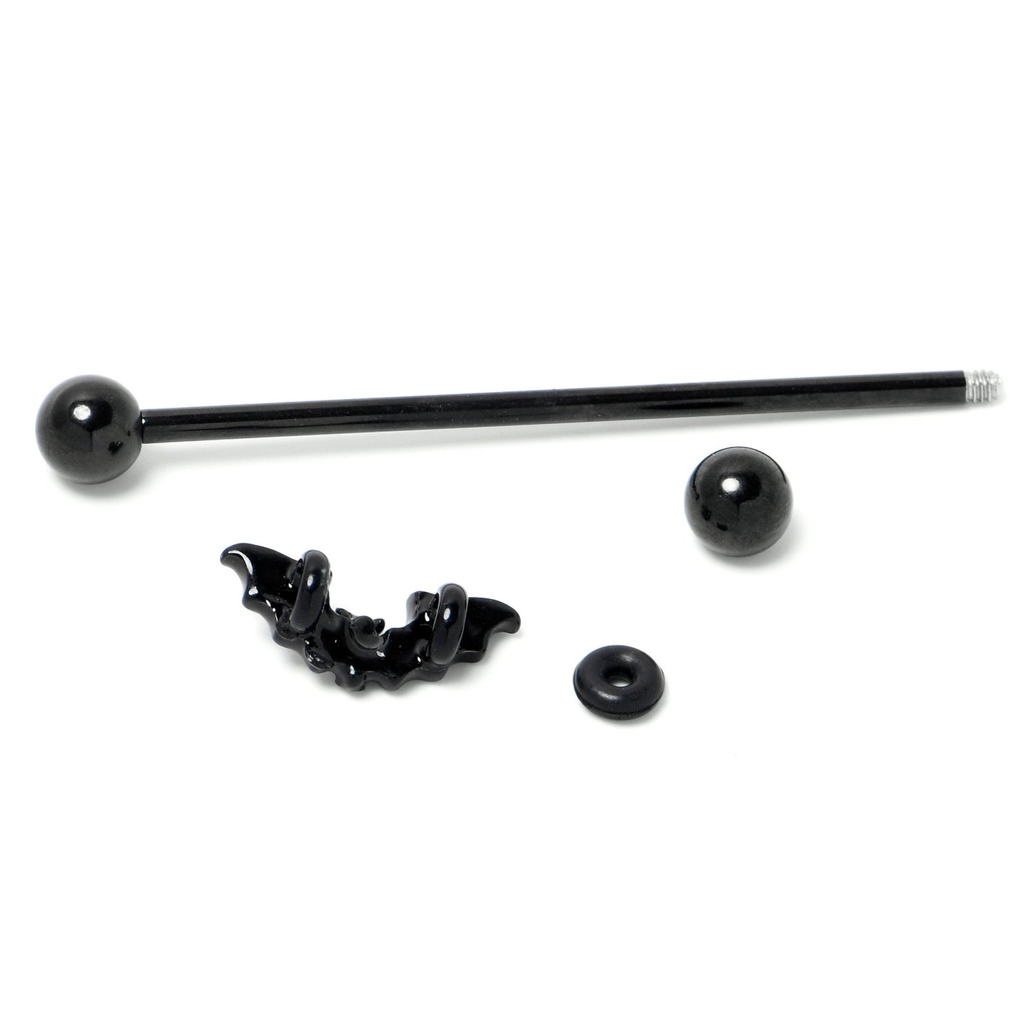 14G Flying Black Bat Industrial Barbell 38mm