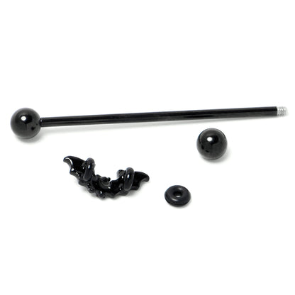 14G Flying Black Bat Industrial Barbell 38mm