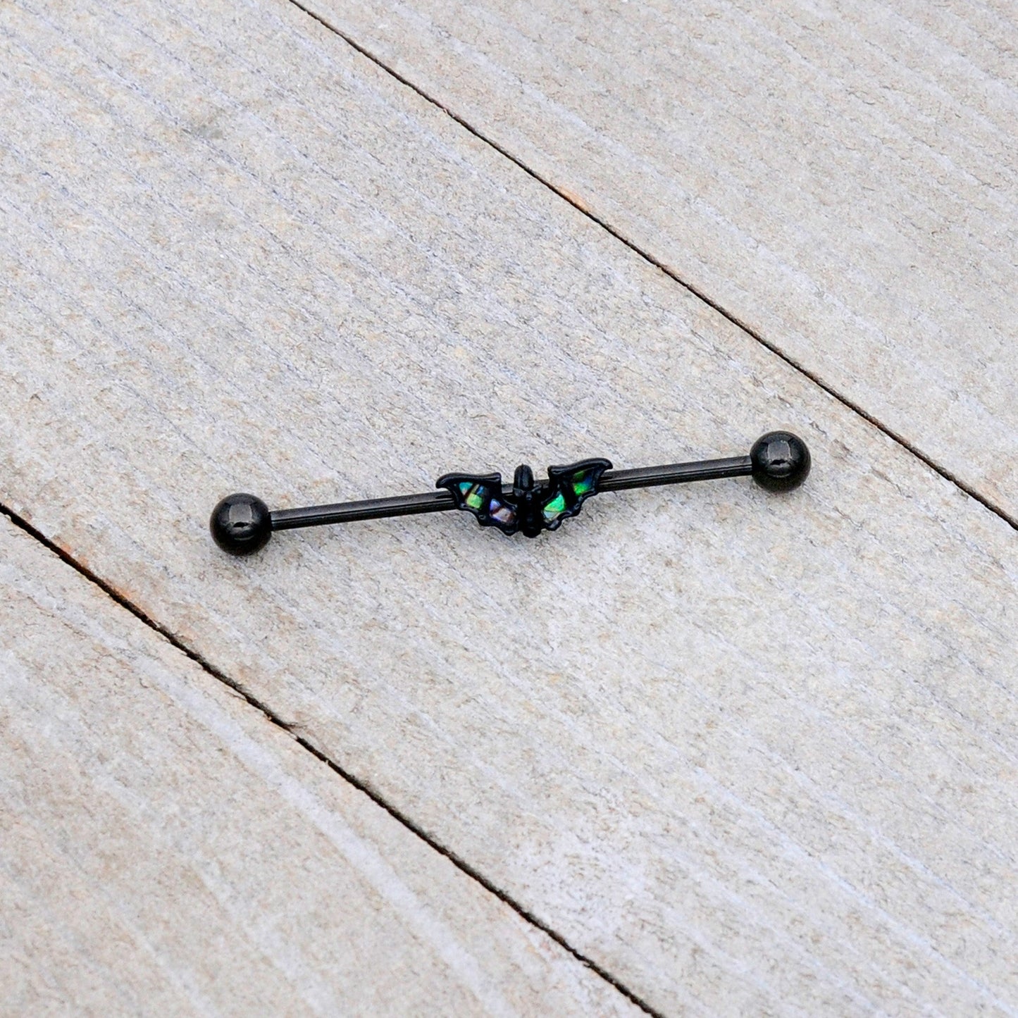 14G Flying Black Bat Industrial Barbell 38mm