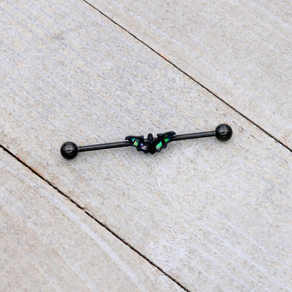 14G Flying Black Bat Industrial Barbell 38mm