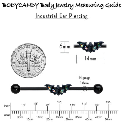 14G Flying Black Bat Industrial Barbell 38mm