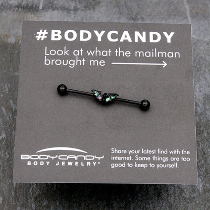 14G Flying Black Bat Industrial Barbell 38mm