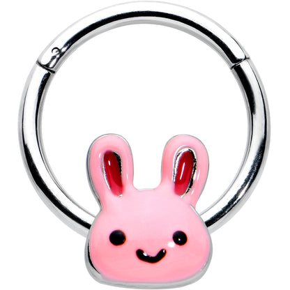 16G 3/8 Kawaii Cutie Easter Bunny Hinged Segment Ring