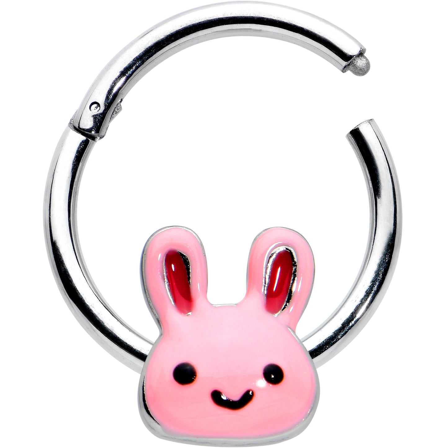 16G 3/8 Kawaii Cutie Easter Bunny Hinged Segment Ring