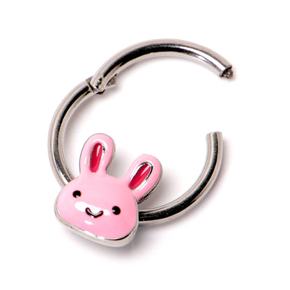 16G 3/8 Kawaii Cutie Easter Bunny Hinged Segment Ring