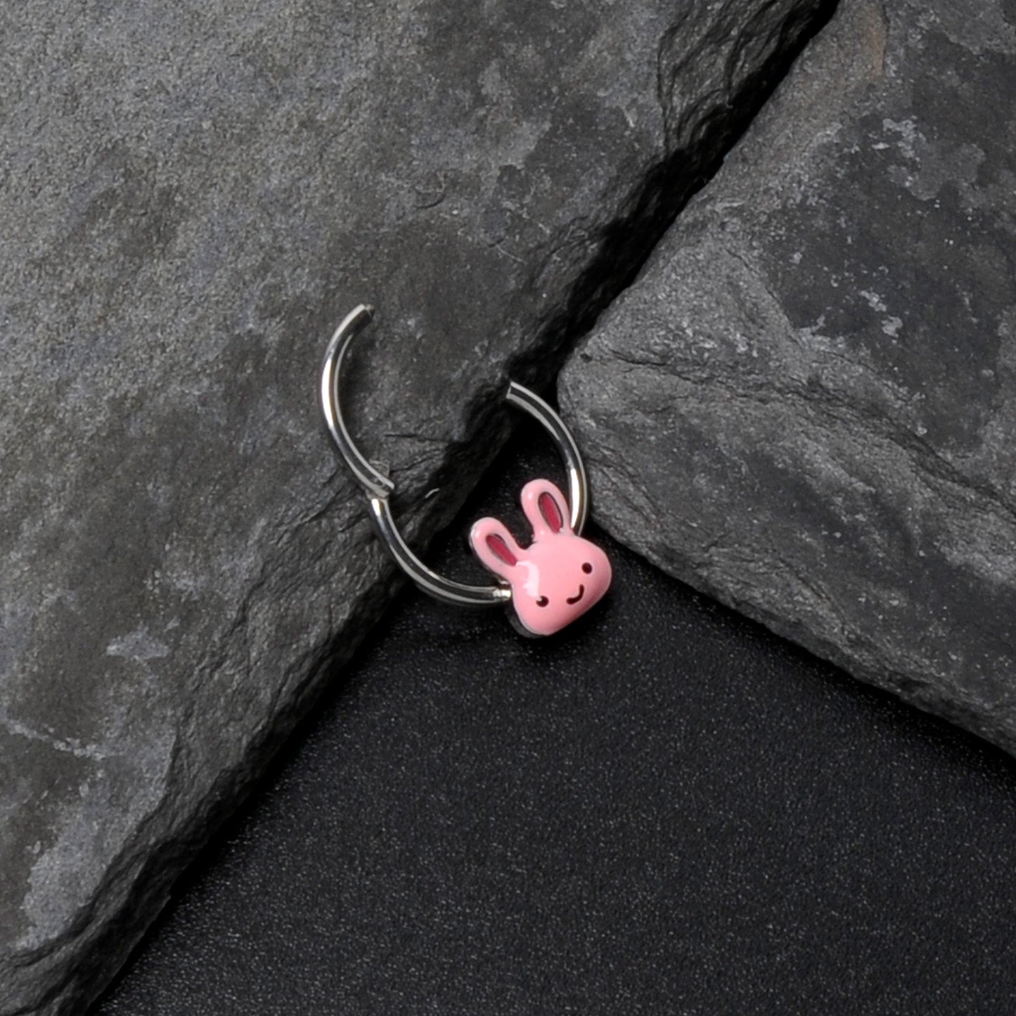 16G 3/8 Kawaii Cutie Easter Bunny Hinged Segment Ring