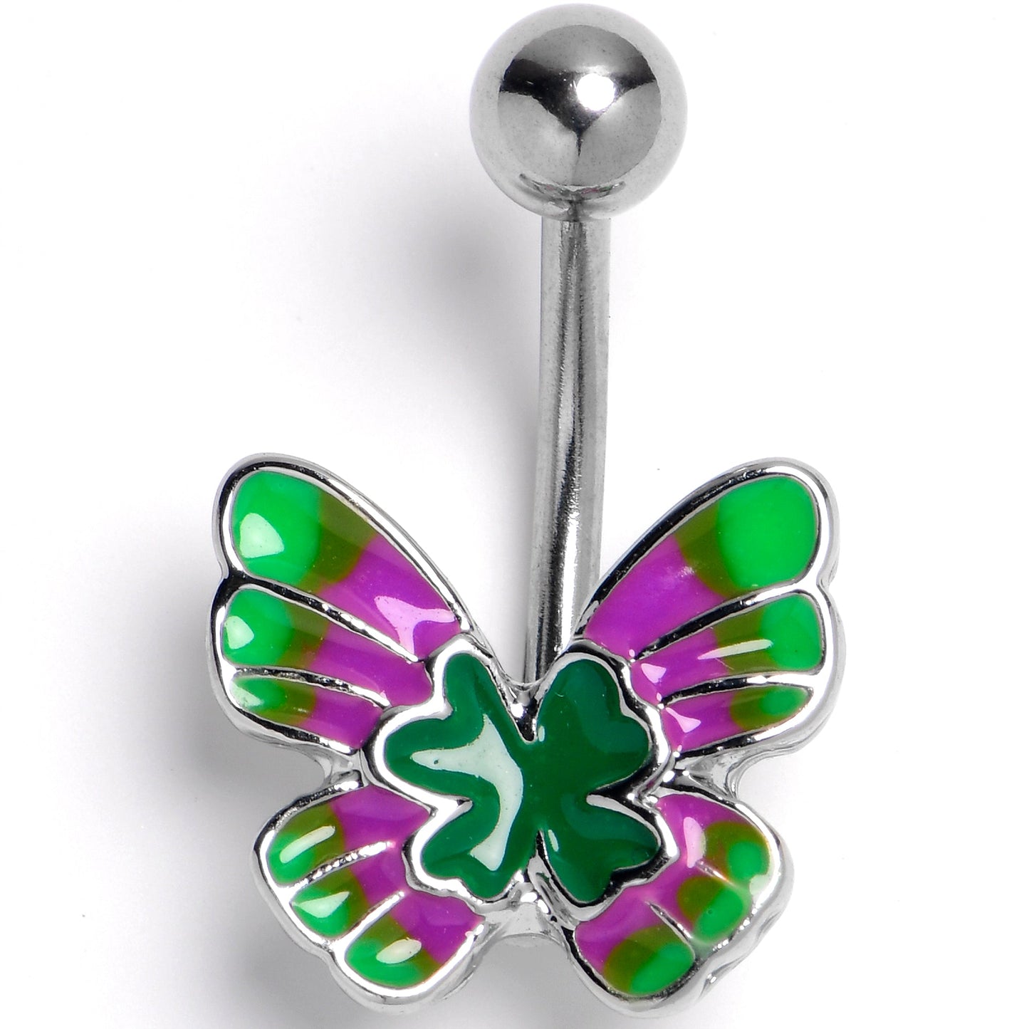 14G 3/8 Vibrant Grace Butterfly Belly Ring