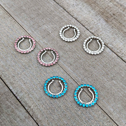Clip On Fake Nipple Ring Set - Pink, Blue or Clear