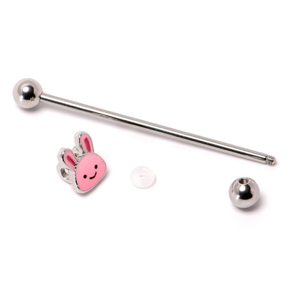 14G Kawaii Cutie Easter Bunny Industrial Barbell 38mm