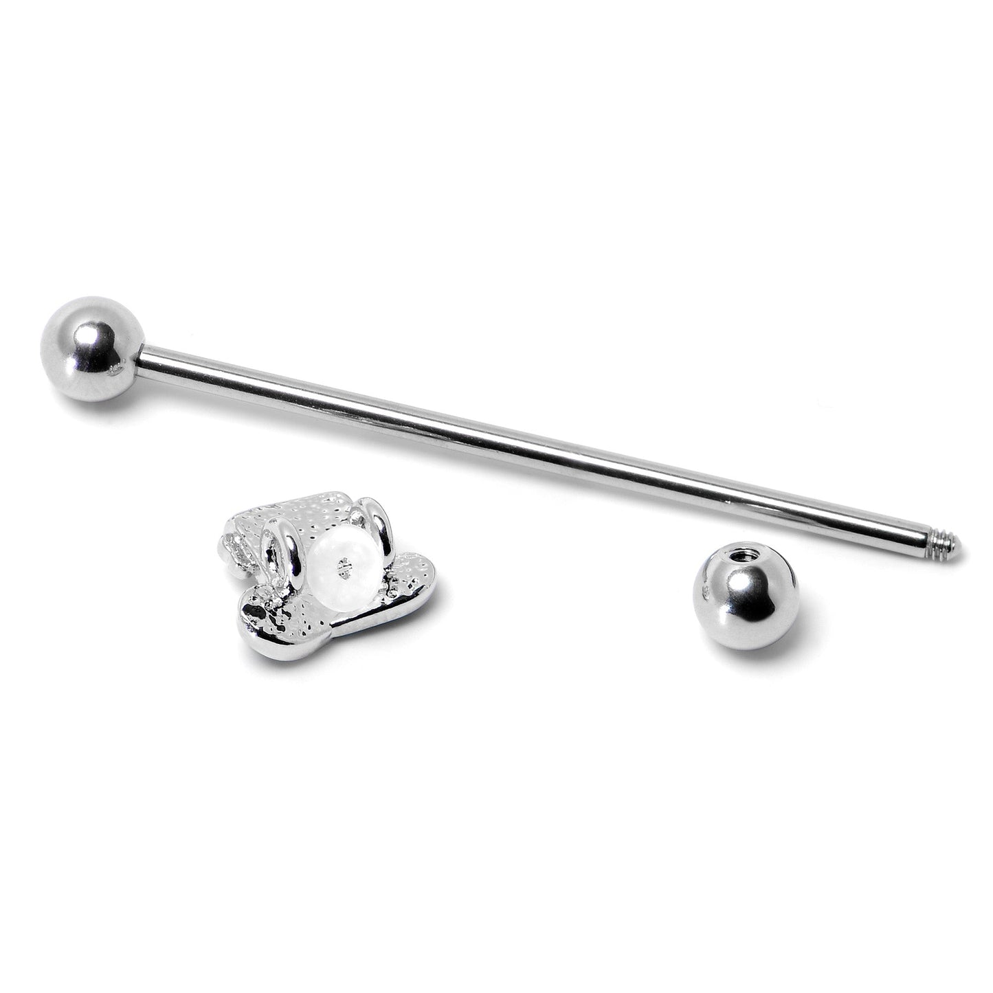 14G Glitter Top Hat Shamrock St Patricks Industrial Barbell 38mm