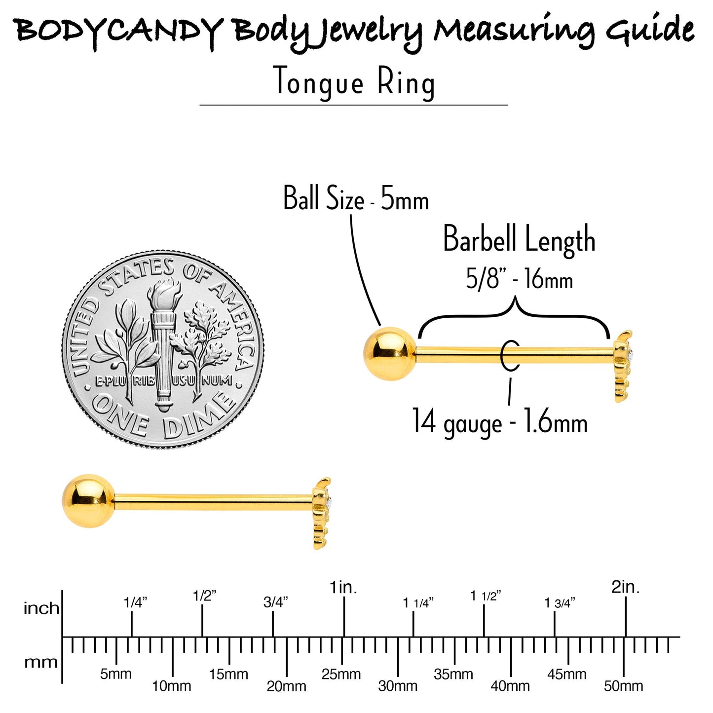 Clear Gem Gold Tone Flying Dragonfly Barbell Tongue Ring