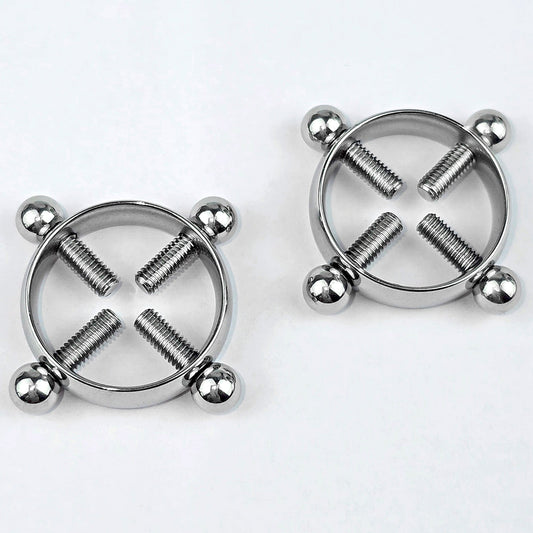 Bolt Style Clip on Non Pierced Nipple Ring Set