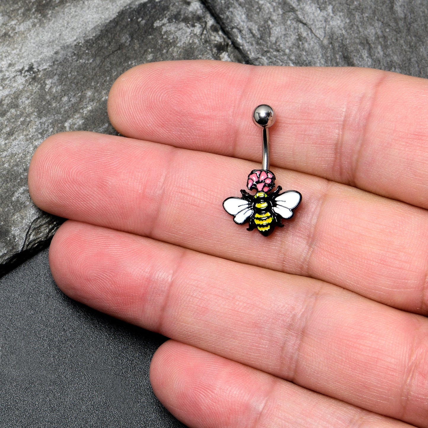 Busy Bee Flower Belly Ring