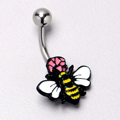 Busy Bee Flower Belly Ring