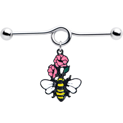 14G Busy Bee Flowers Dangle Project Bar 38mm