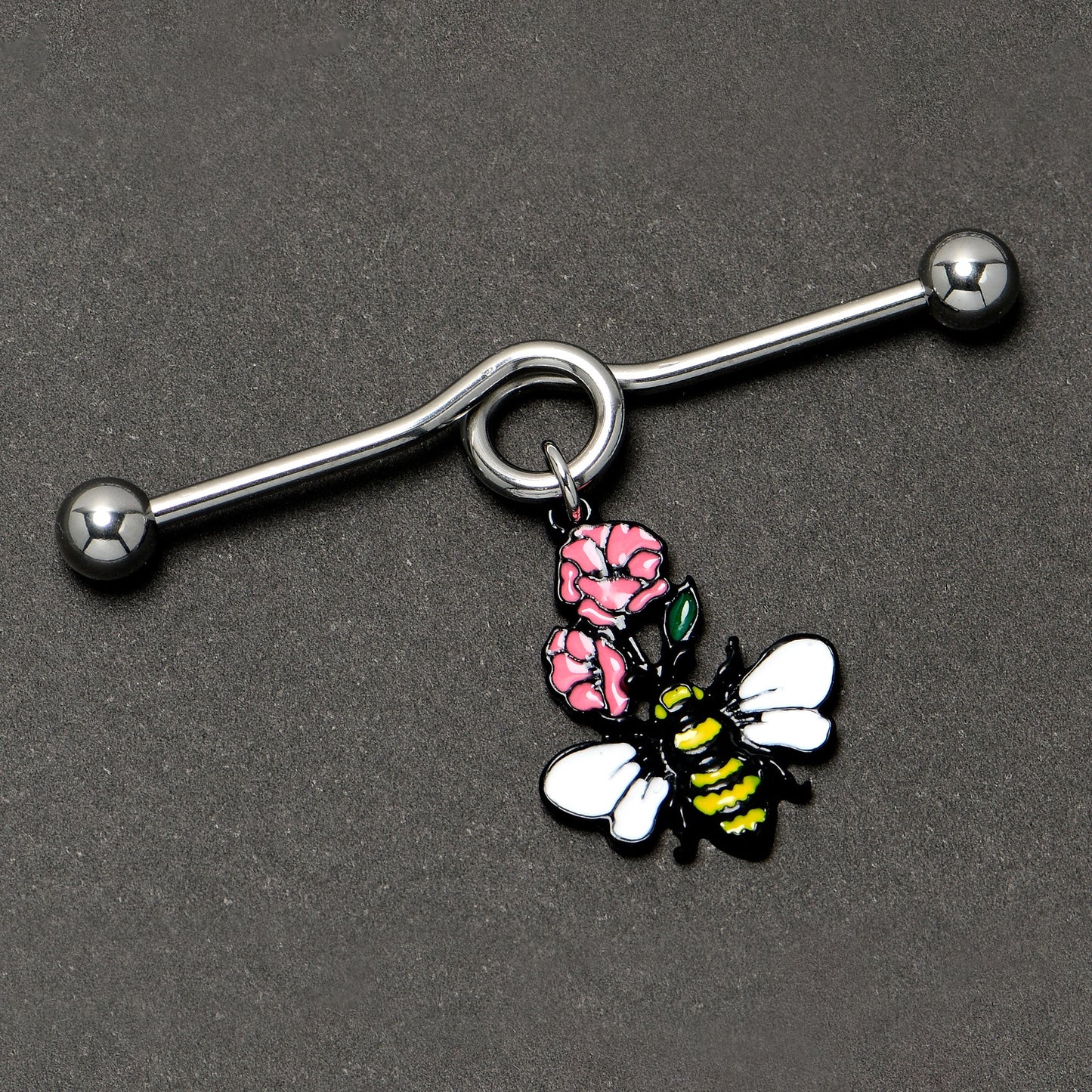 14G Busy Bee Flowers Dangle Project Bar 38mm