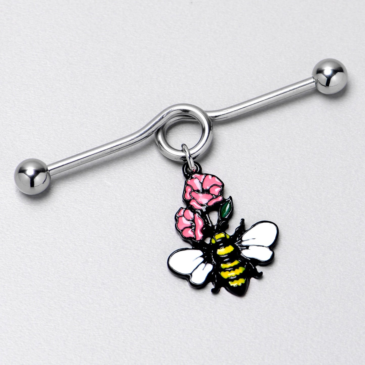 14G Busy Bee Flowers Dangle Project Bar 38mm
