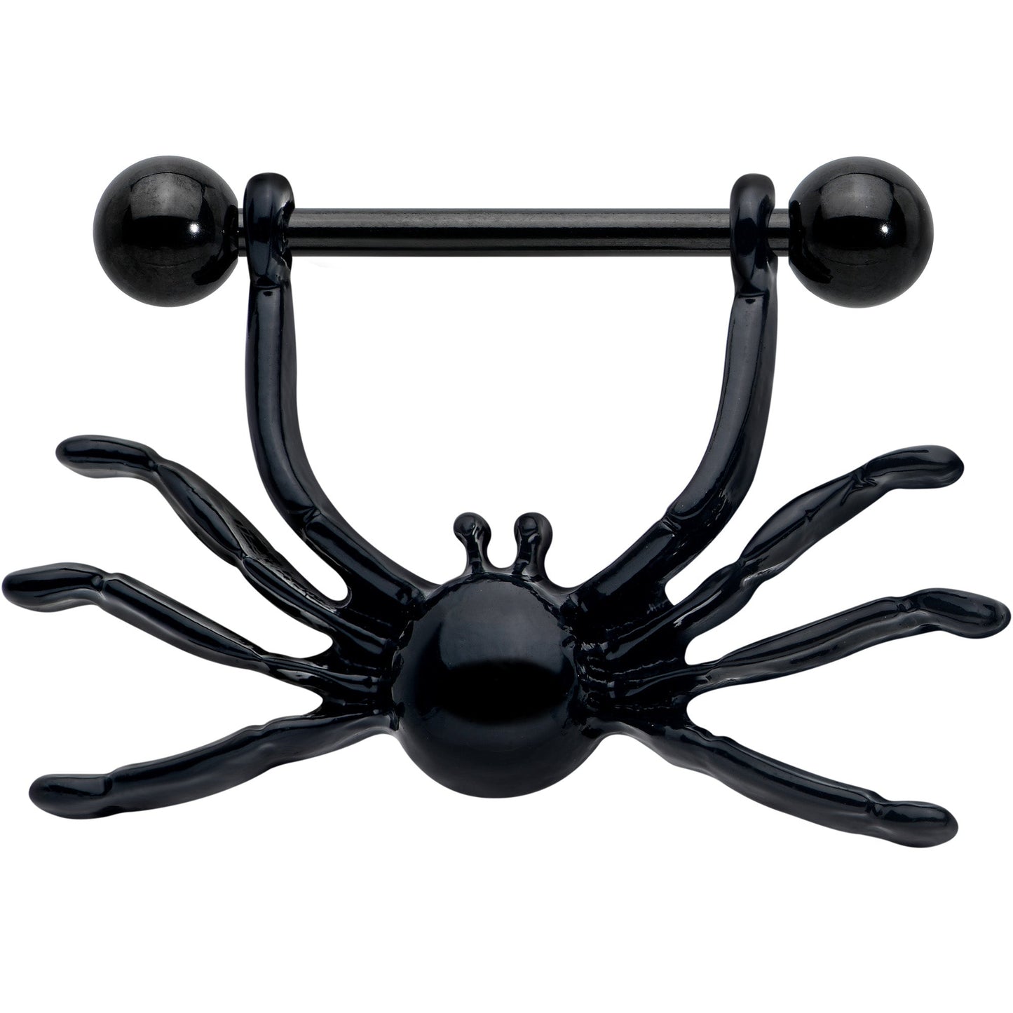 14G 9/16 Black Leggy Spiders Nipple Shield Set