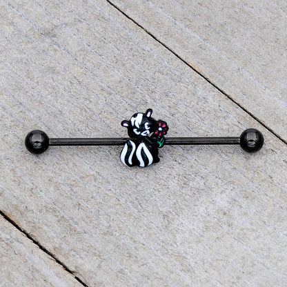 14G Black Funky Skunk Industrial Barbell 38mm