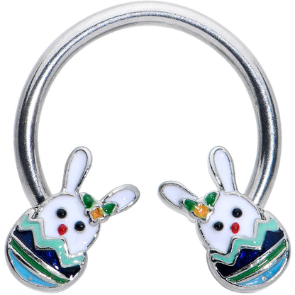 16G 3/8 Easter Egg Bunny Horseshoe Circular Barbell