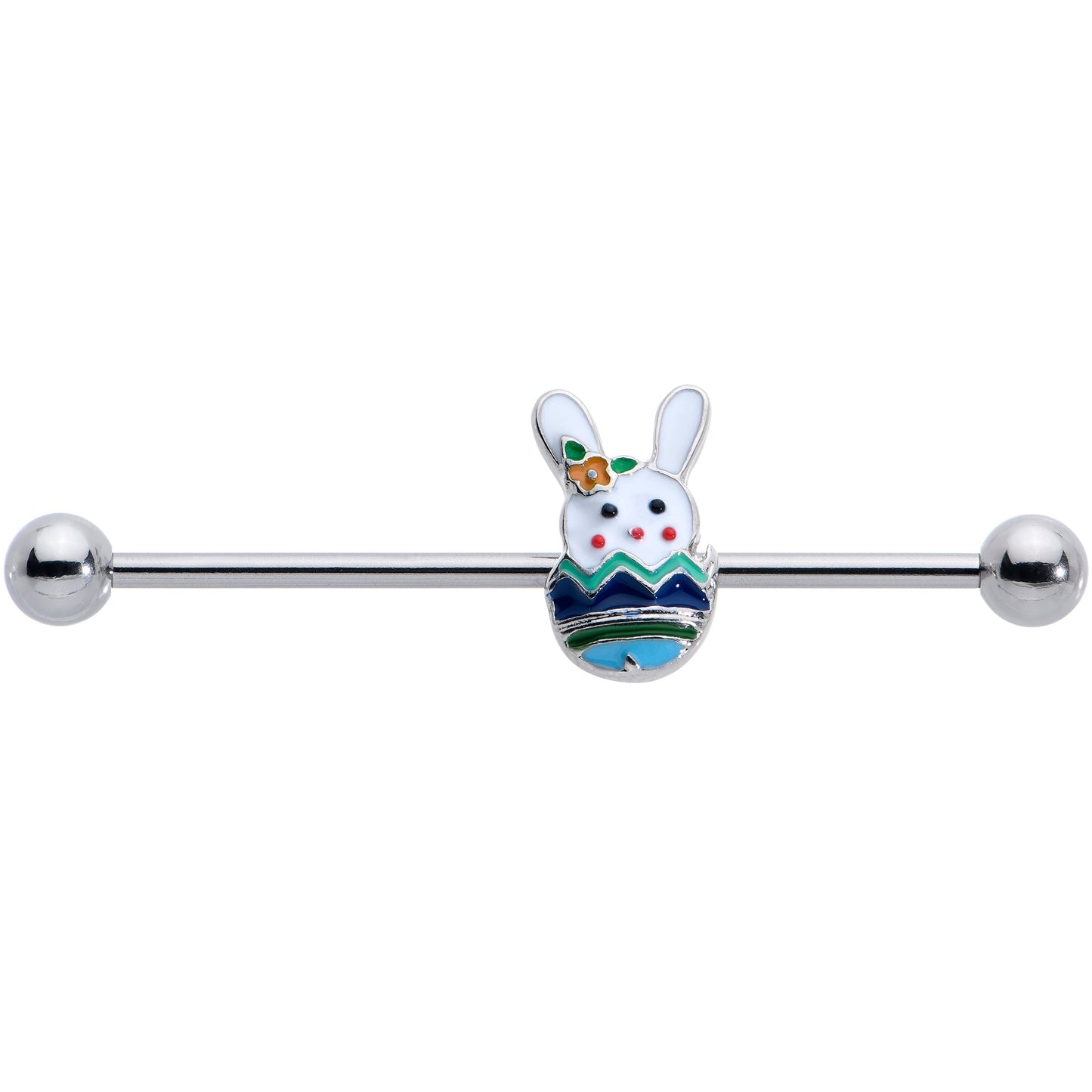 14G Easter Egg Bunny Industrial Barbell 38mm