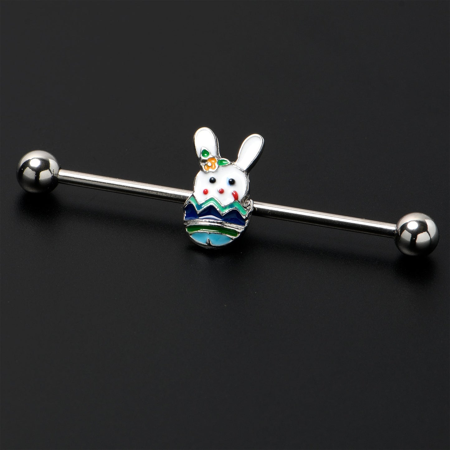 14G Easter Egg Bunny Industrial Barbell 38mm