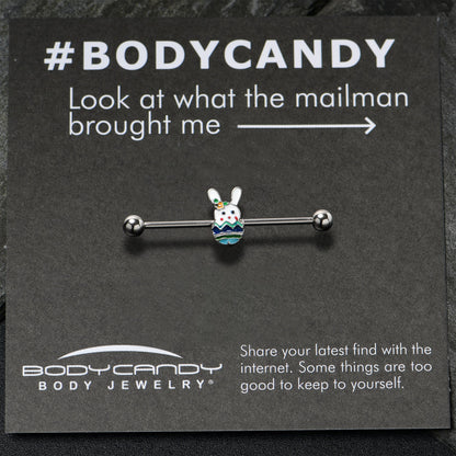 14G Easter Egg Bunny Industrial Barbell 38mm
