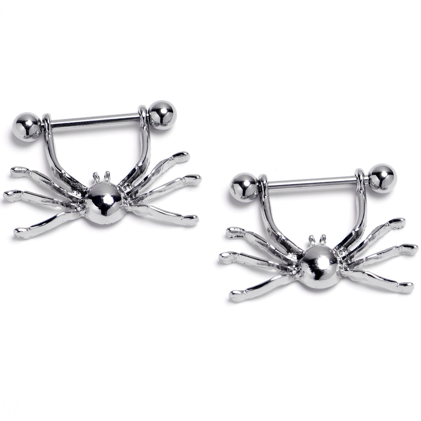 14G 9/16 Captivating Spider Dangle Nipple Shield Set