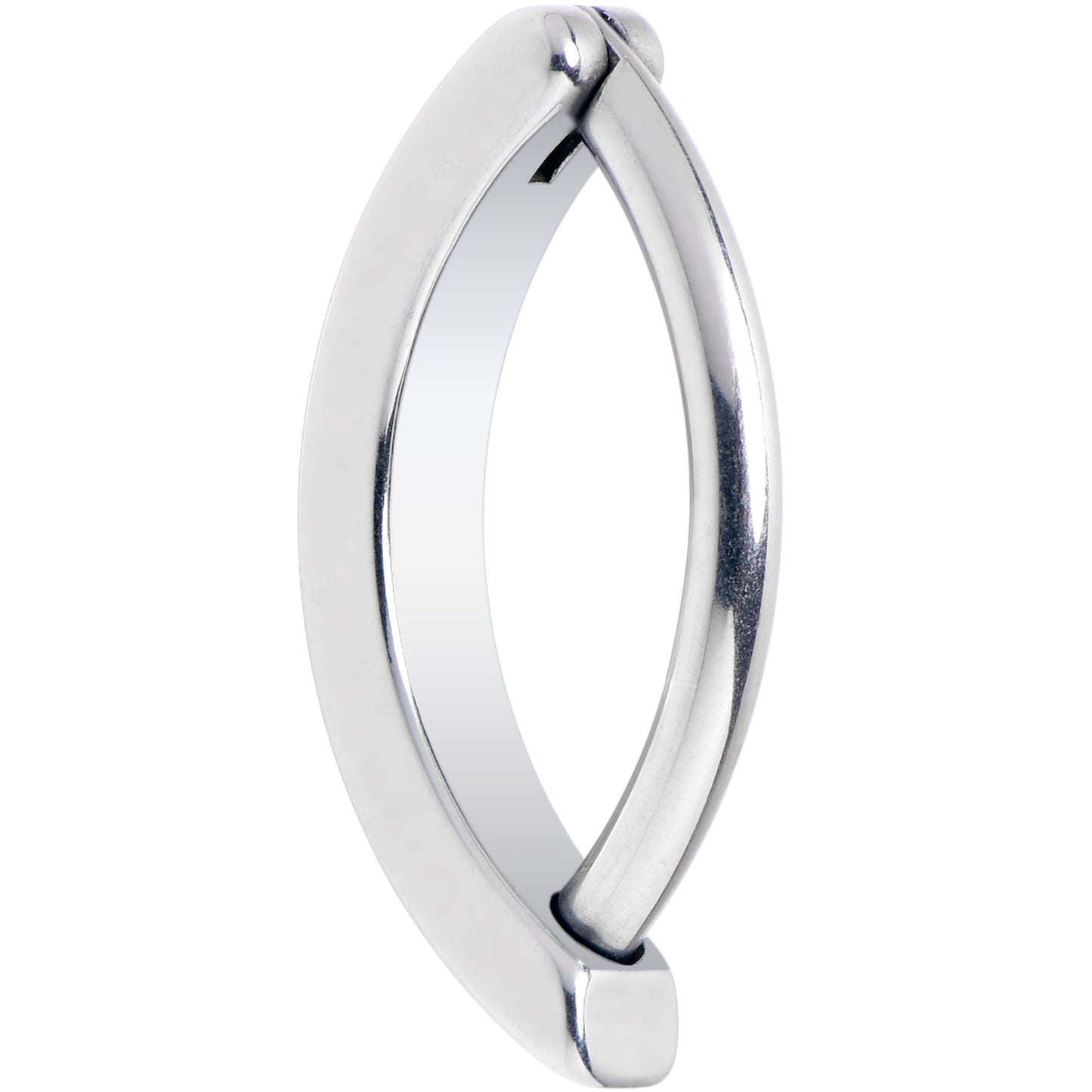 14G 1/2 316L Surgical Steel Smooth Style Hinged Hoop Belly Ring