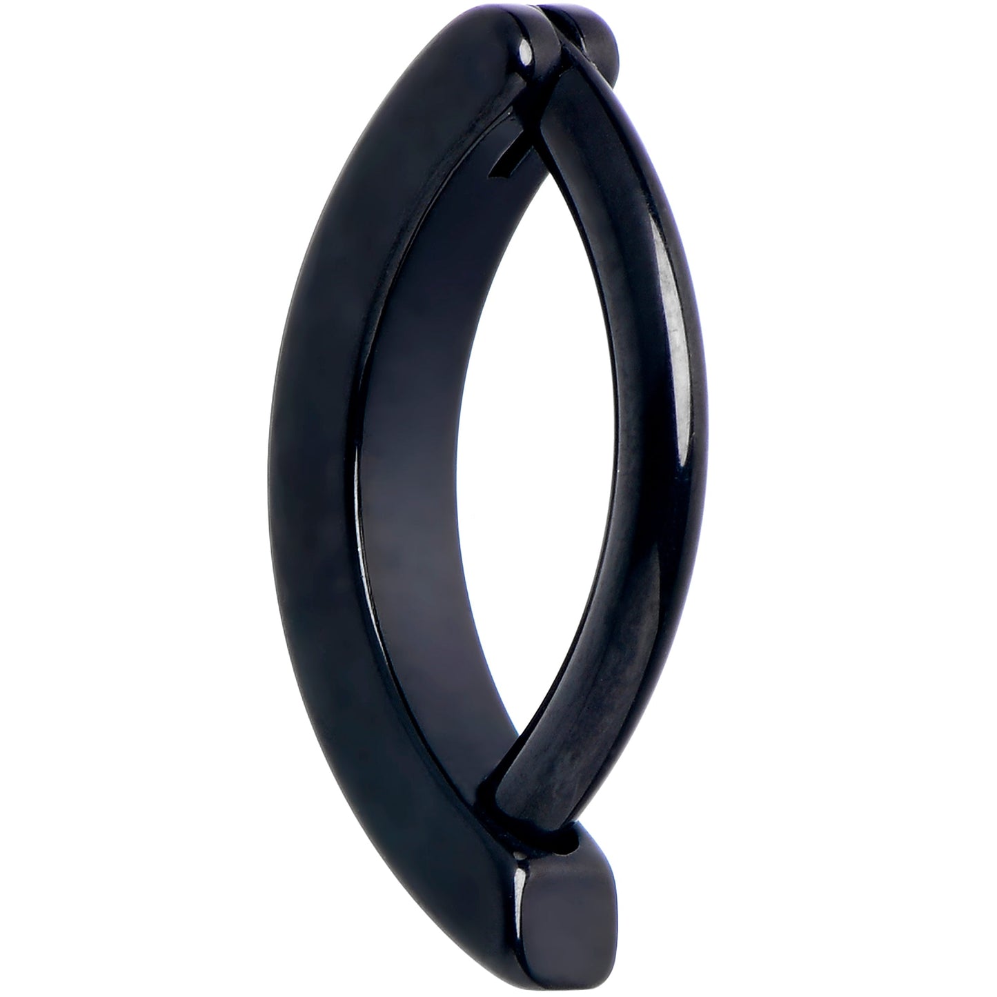 14G 3/8 Black 316L Surgical Steel Smooth Style Hinged Hoop Belly Ring