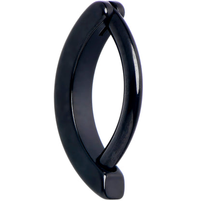 14G 3/8 Black 316L Surgical Steel Smooth Style Hinged Hoop Belly Ring