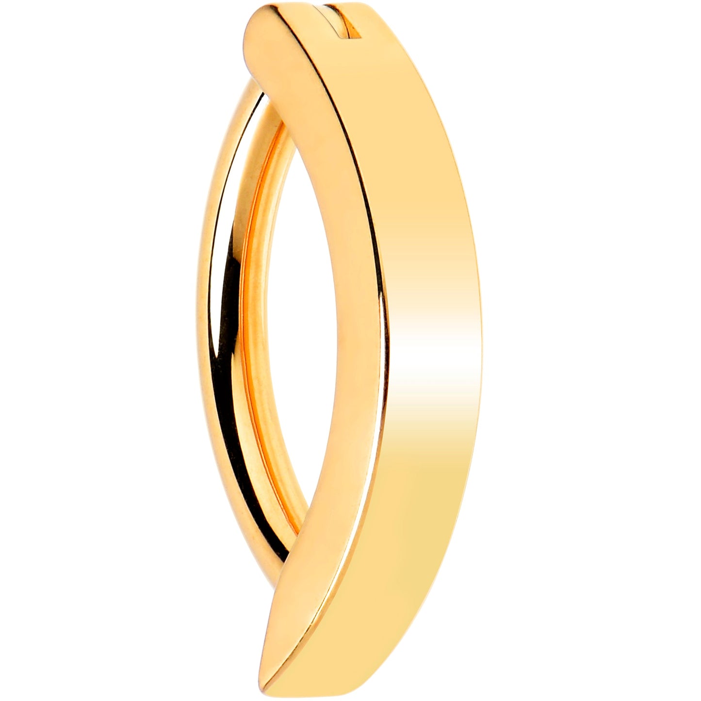 14G 3/8 Gold Tone 316L Surgical Steel Hinged Hoop Belly Ring