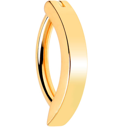 14G 3/8 Gold Tone 316L Surgical Steel Hinged Hoop Belly Ring