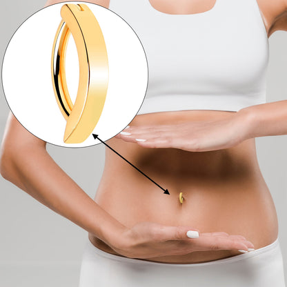 14G 3/8 Gold Tone 316L Surgical Steel Hinged Hoop Belly Ring