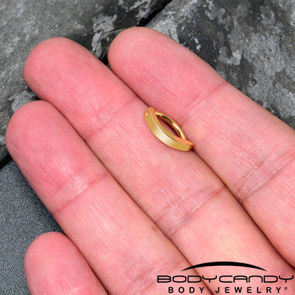 14G 3/8 Gold Tone 316L Surgical Steel Hinged Hoop Belly Ring