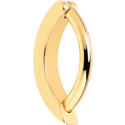 14G 3/8 Gold Tone 316L Surgical Steel Hinged Hoop Belly Ring