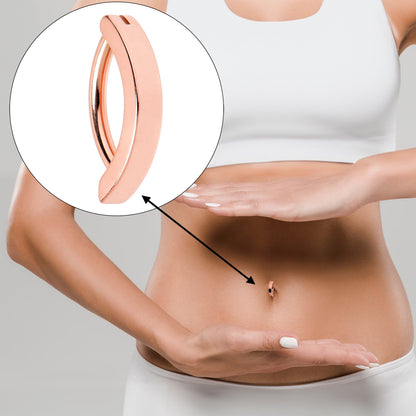 14G 3/8 Rose Gold Tone 316L Surgical Steel Smooth Style Hinged Hoop Belly Ring