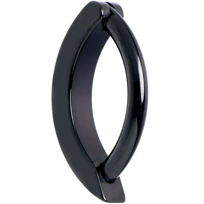 14G 3/8  Black Implant Grade Titanium CZ Paved Hinged Hoop Belly Ring