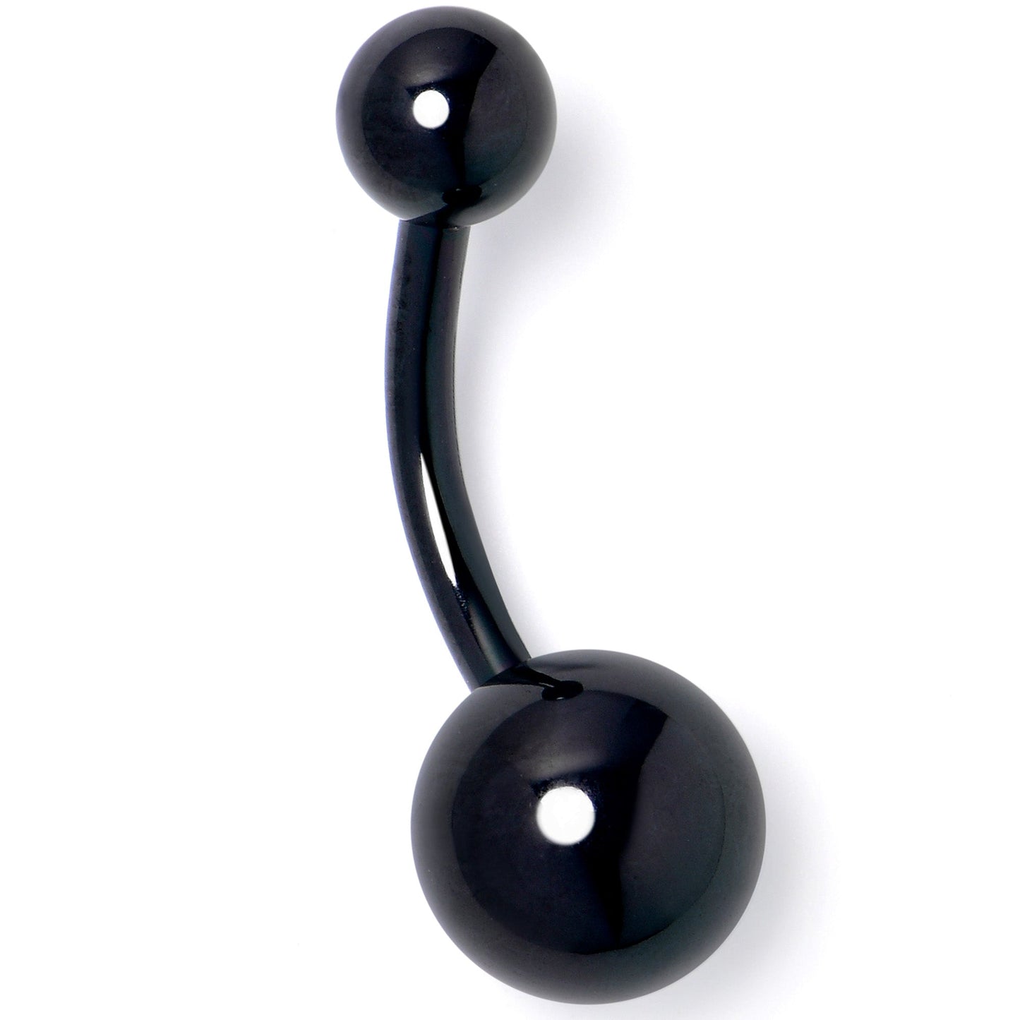 Black ASTM F-136 Implant Grade Titanium Internally Threaded Belly Ring