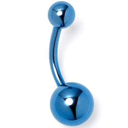 Blue ASTM F-136 Implant Grade Titanium Internally Threaded Belly Ring