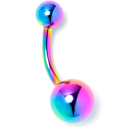 Rainbow ASTM F-136 Implant Grade Titanium Internally Threaded Belly Ring
