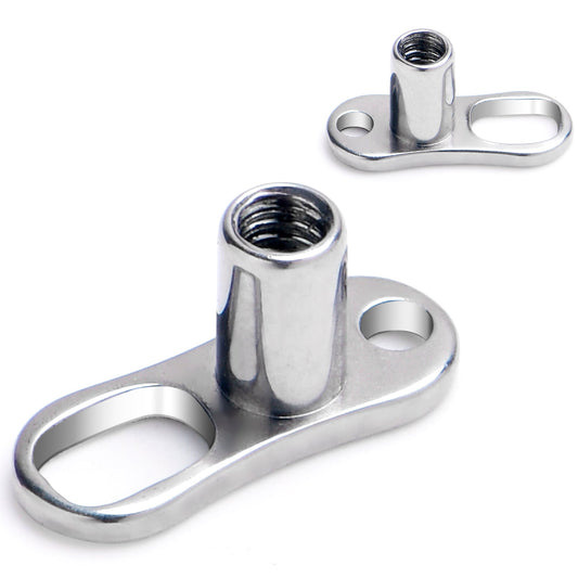 14G 3mm Rise 2 Hole Implant Grade Titanium Dermal Anchor Base